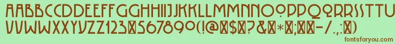 Шрифт DK Rotorua – коричневые шрифты на зелёном фоне