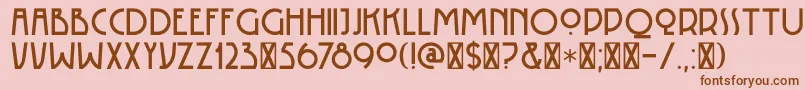 DK Rotorua-fontti – ruskeat fontit vaaleanpunaisella taustalla