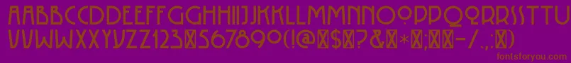 DK Rotorua-Schriftart – Braune Schriften auf violettem Hintergrund