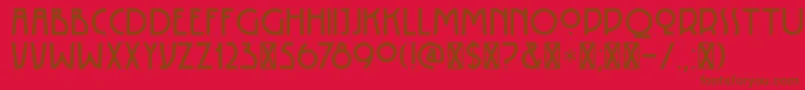 DK Rotorua-Schriftart – Braune Schriften auf rotem Hintergrund