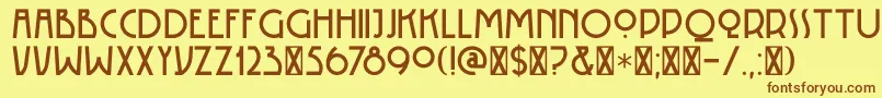 DK Rotorua-fontti – ruskeat fontit keltaisella taustalla