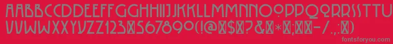 DK Rotorua-fontti – harmaat kirjasimet punaisella taustalla
