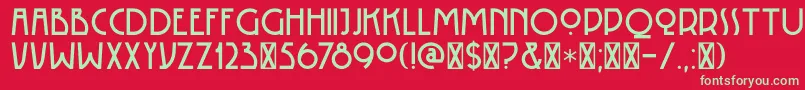 DK Rotorua-fontti – vihreät fontit punaisella taustalla