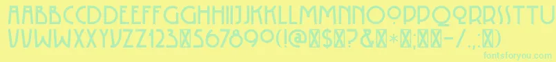 DK Rotorua-fontti – vihreät fontit keltaisella taustalla