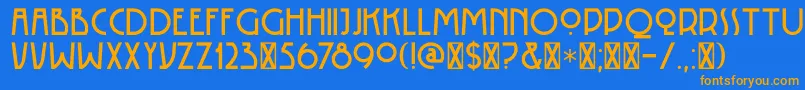 Czcionka DK Rotorua – pomarańczowe czcionki na niebieskim tle