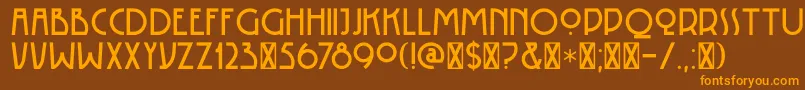 DK Rotorua-fontti – oranssit fontit ruskealla taustalla