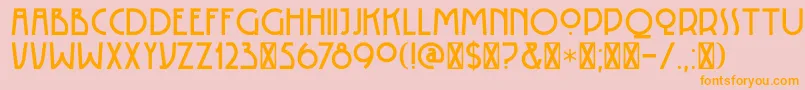 フォントDK Rotorua – オレンジの文字がピンクの背景にあります。