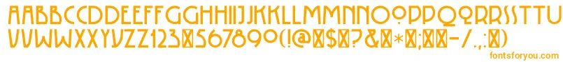 DK Rotorua-Schriftart – Orangefarbene Schriften auf weißem Hintergrund