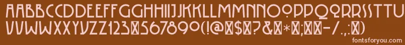 DK Rotorua-fontti – vaaleanpunaiset fontit ruskealla taustalla