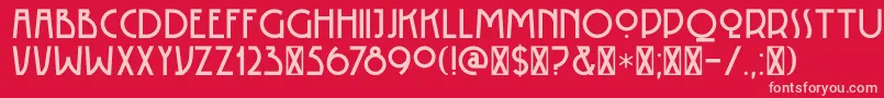 DK Rotorua-fontti – vaaleanpunaiset fontit punaisella taustalla