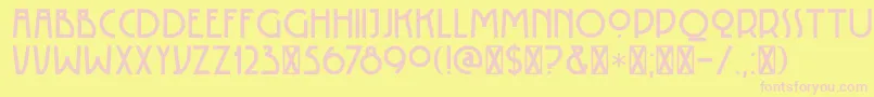DK Rotorua-fontti – vaaleanpunaiset fontit keltaisella taustalla