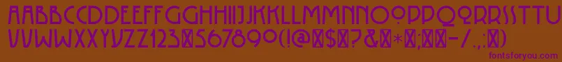 Czcionka DK Rotorua – fioletowe czcionki na brązowym tle