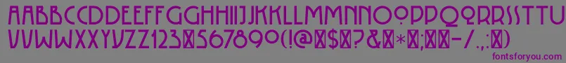 DK Rotorua-Schriftart – Violette Schriften auf grauem Hintergrund