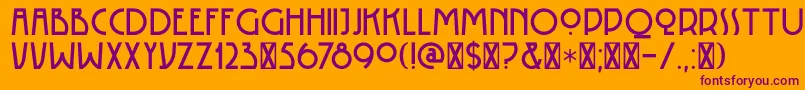 DK Rotorua-Schriftart – Violette Schriften auf orangefarbenem Hintergrund