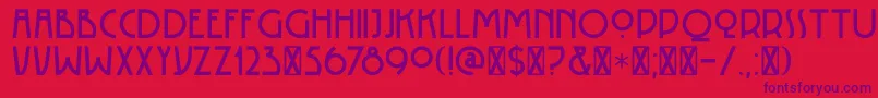 フォントDK Rotorua – 赤い背景に紫のフォント