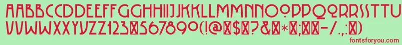 DK Rotorua-fontti – punaiset fontit vihreällä taustalla