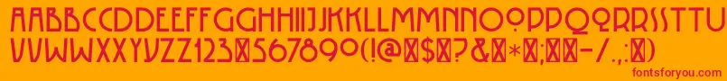 Czcionka DK Rotorua – czerwone czcionki na pomarańczowym tle