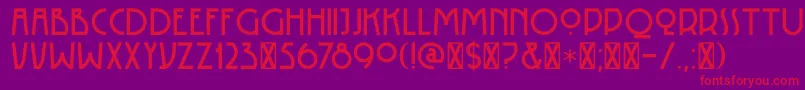 DK Rotorua-Schriftart – Rote Schriften auf violettem Hintergrund