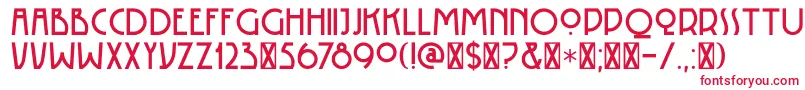 DK Rotorua-Schriftart – Rote Schriften auf weißem Hintergrund