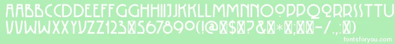 DK Rotorua-fontti – valkoiset fontit vihreällä taustalla