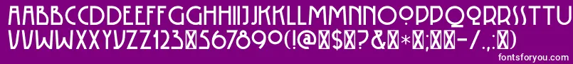 Czcionka DK Rotorua – białe czcionki na fioletowym tle