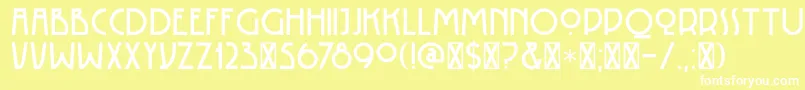 DK Rotorua-fontti – valkoiset fontit keltaisella taustalla