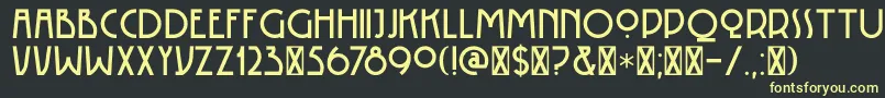 DK Rotorua-fontti – keltaiset fontit mustalla taustalla