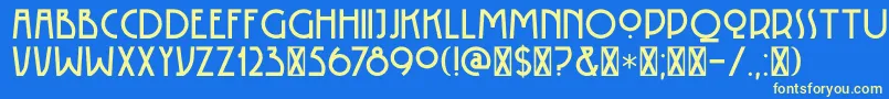 DK Rotorua Font – Yellow Fonts on Blue Background