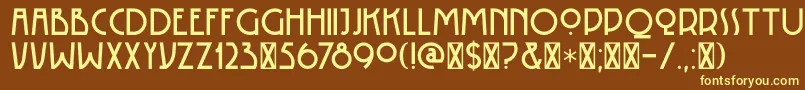 DK Rotorua-fontti – keltaiset fontit ruskealla taustalla