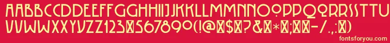 DK Rotorua-fontti – keltaiset fontit punaisella taustalla