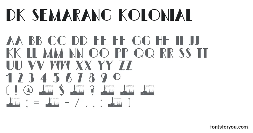 Czcionka DK Semarang Kolonial – alfabet, cyfry, specjalne znaki