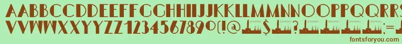 DK Semarang Kolonial-fontti – ruskeat fontit vihreällä taustalla