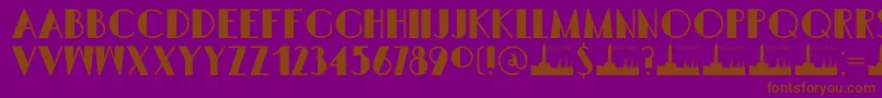 フォントDK Semarang Kolonial – 紫色の背景に茶色のフォント
