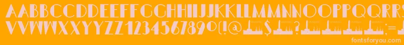 DK Semarang Kolonial Font – Pink Fonts on Orange Background