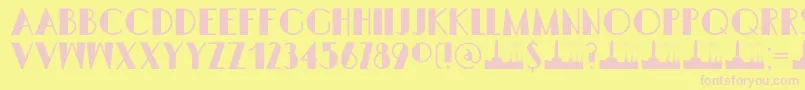 DK Semarang Kolonial-fontti – vaaleanpunaiset fontit keltaisella taustalla