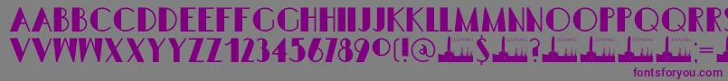Шрифт DK Semarang Kolonial – фиолетовые шрифты на сером фоне