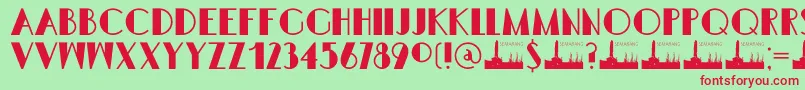 DK Semarang Kolonial Font – Red Fonts on Green Background