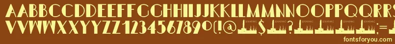 DK Semarang Kolonial-fontti – keltaiset fontit ruskealla taustalla