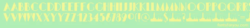 DK Semarang Kolonial Font – Yellow Fonts on Green Background