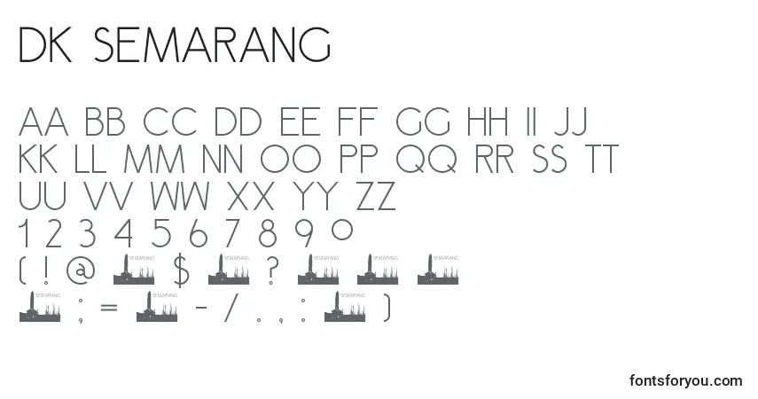 A fonte DK Semarang – alfabeto, números, caracteres especiais