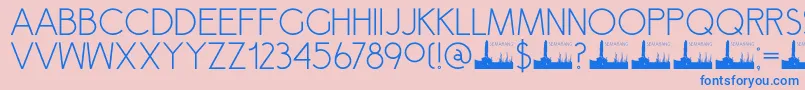 DK Semarang Font – Blue Fonts on Pink Background