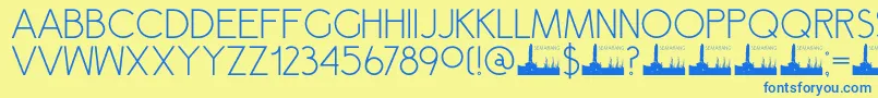 DK Semarang Font – Blue Fonts on Yellow Background