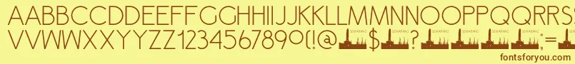 DK Semarang Font – Brown Fonts on Yellow Background