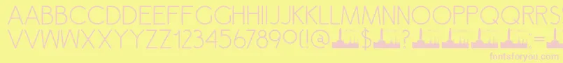 DK Semarang-Schriftart – Rosa Schriften auf gelbem Hintergrund