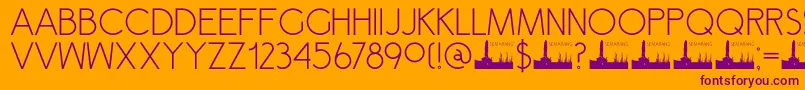 DK Semarang-Schriftart – Violette Schriften auf orangefarbenem Hintergrund