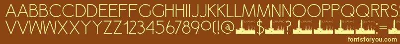 DK Semarang-fontti – keltaiset fontit ruskealla taustalla