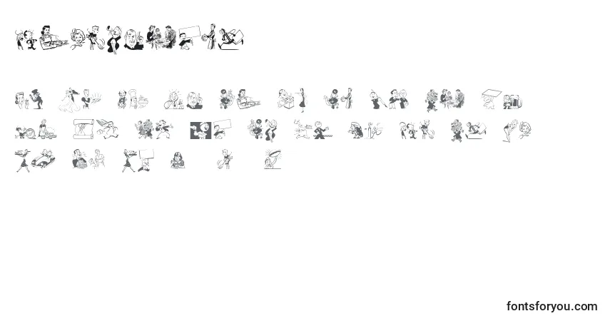 Schriftart Retrodings – Alphabet, Zahlen, spezielle Symbole