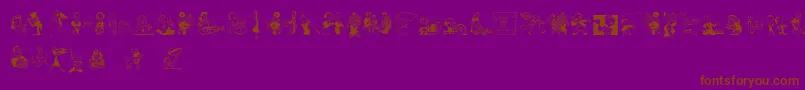 Retrodings Font – Brown Fonts on Purple Background