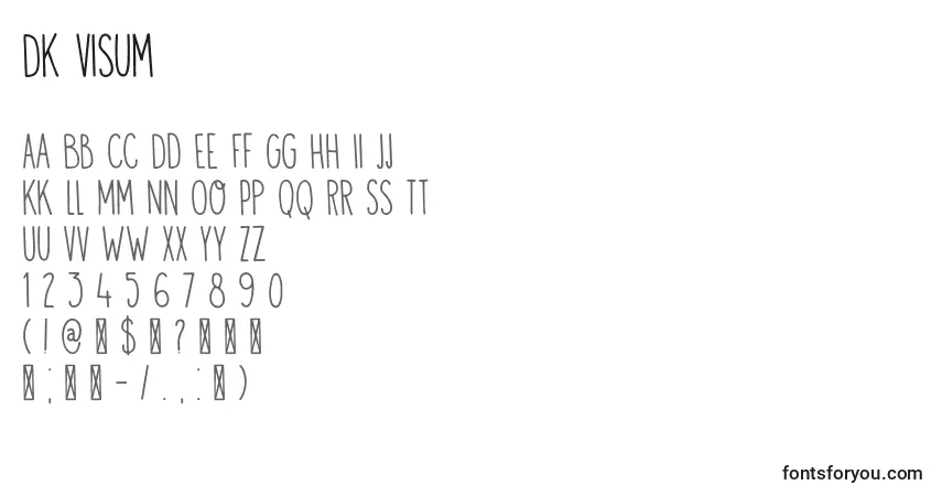 DK Visum-fontti – aakkoset, numerot, erikoismerkit