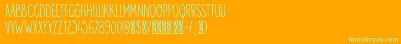 Weitere Informationen zur DK Visum-Schriftart DK Visum-Schriftart – Grüne Schriften auf orangefarbenem Hintergrund